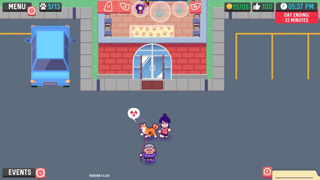 Tilly, who looks like a Shiba Inu, is leaving the shelter with their new owner.